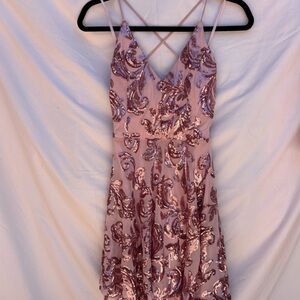 Floral sequin dress with tie back